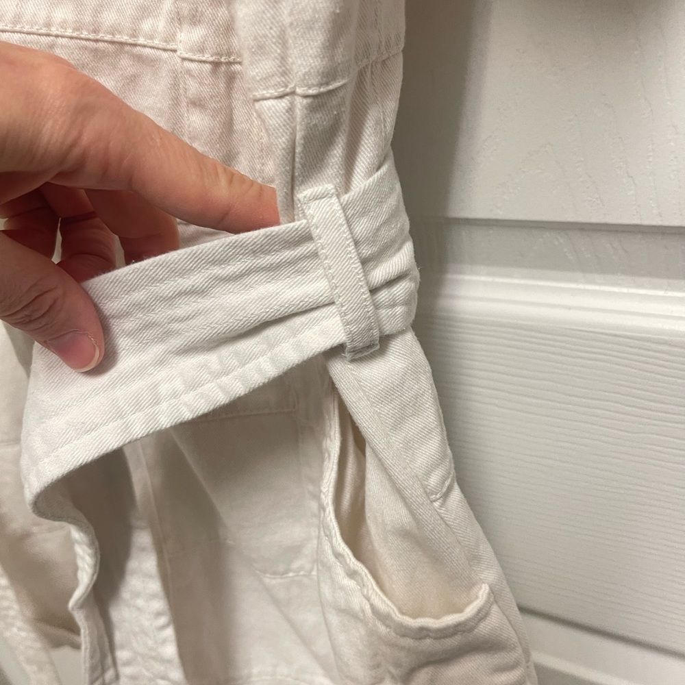 Cleobella White Denim Patchwork Romper - image 7